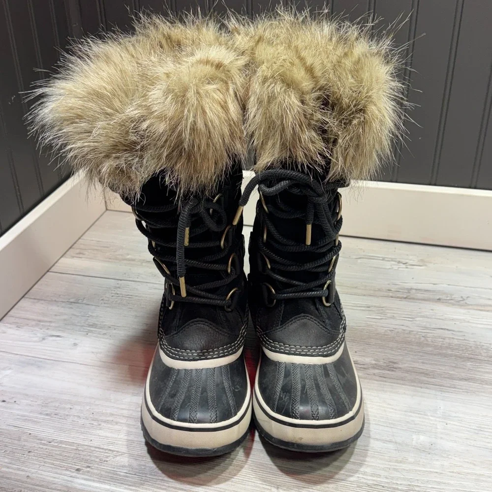 SOREL Joan of Arctic NL2429-010 Black Tall‎ Waterproof Snow Boots Women's Sz 6.5